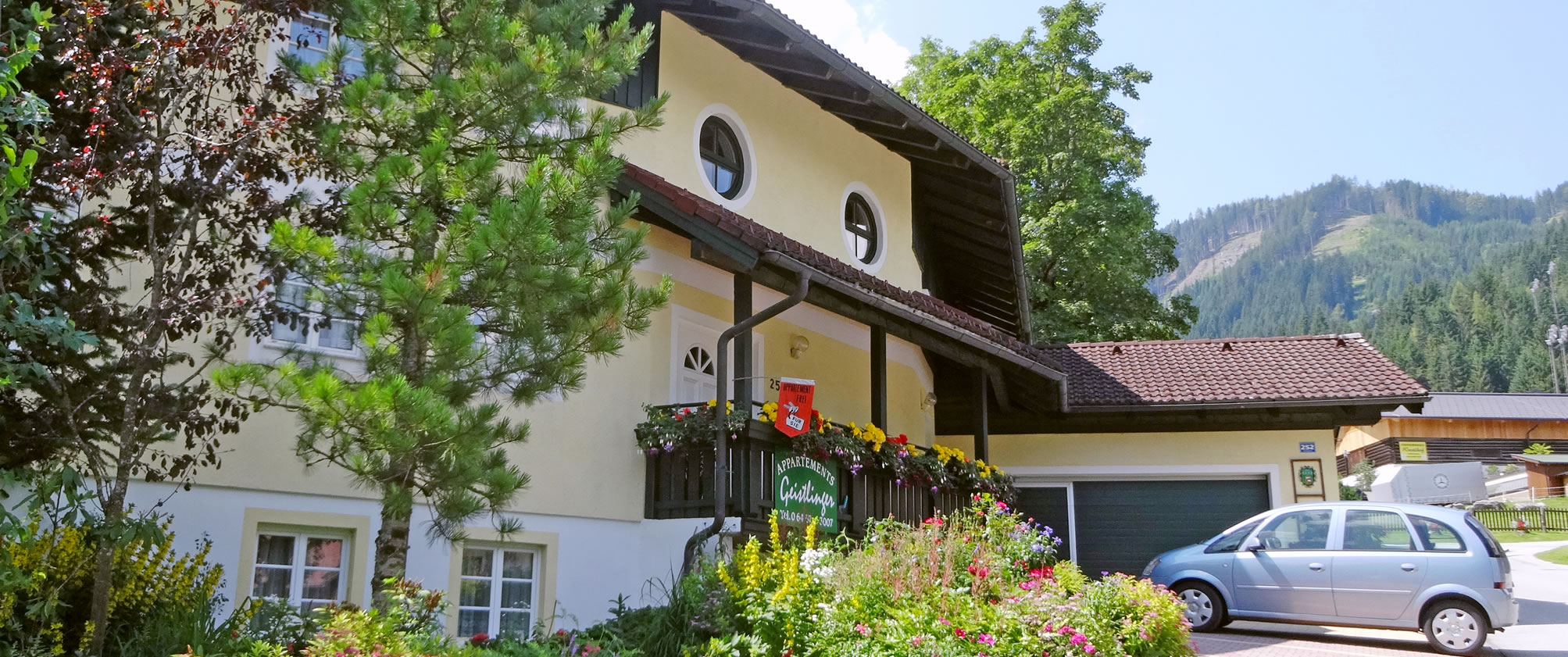 Apartments Geistlinger Flachau mit Parkplatz im Sommer